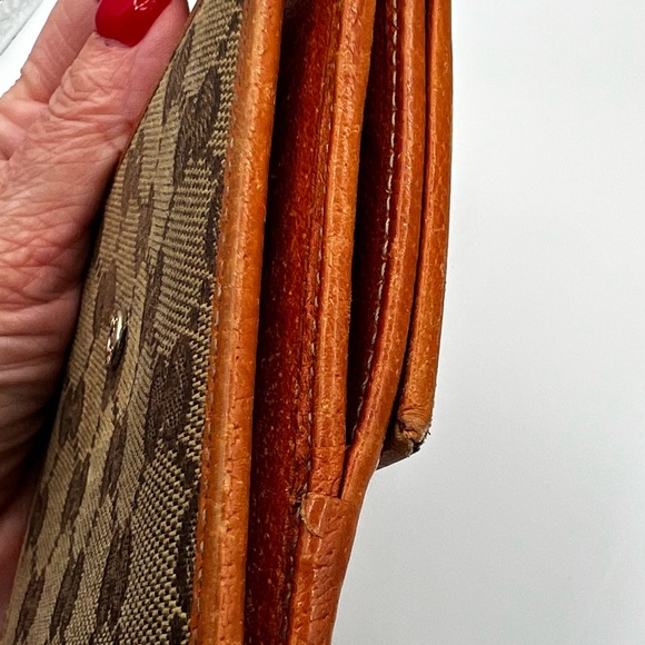 Gucci Brown and Gold Monogram Wallet - Picture 7 of 12